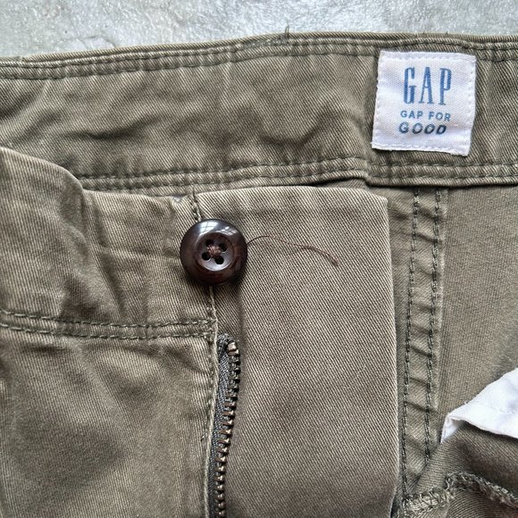 SHIPS FREE! Gap Olive Green Chinos Pants Size 32x30 Slim - Picture 3 of 4